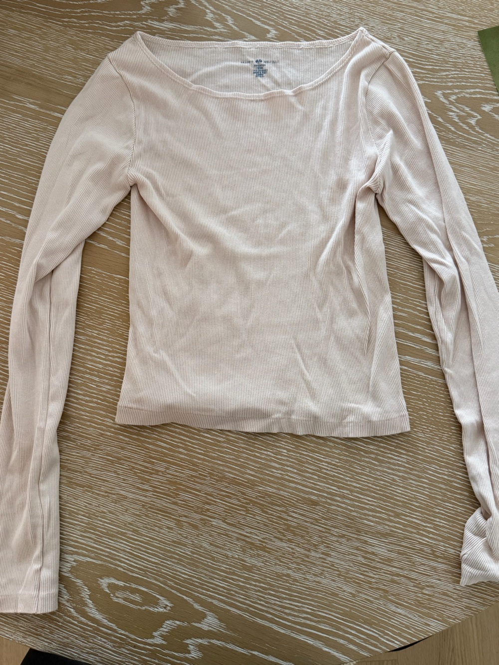 Brandy Melville Light Blush Ribbed Long Sleeve Top